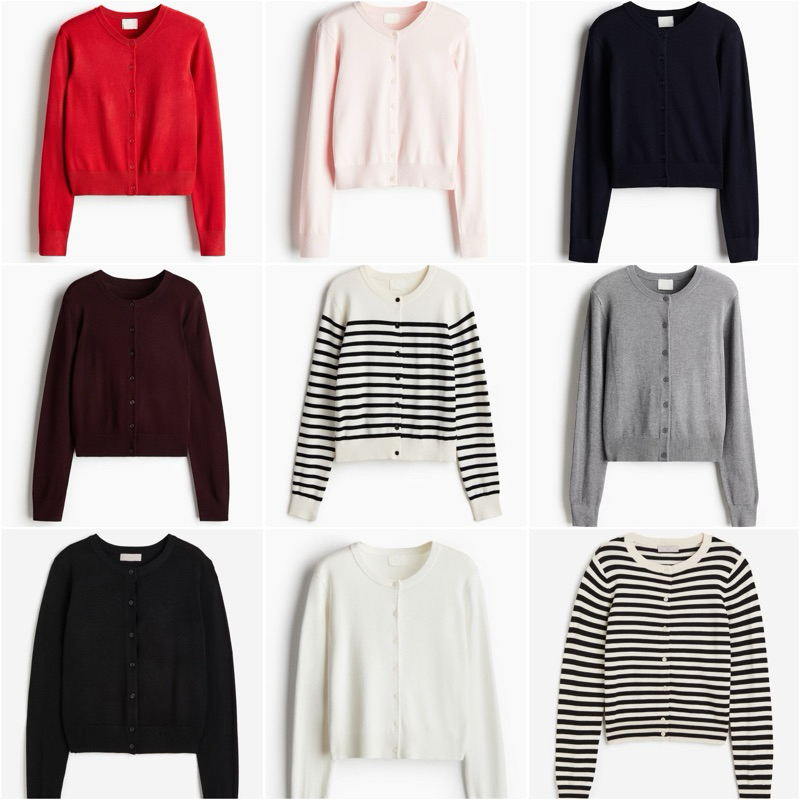 Cardigan cổ tròn HM chính hãng