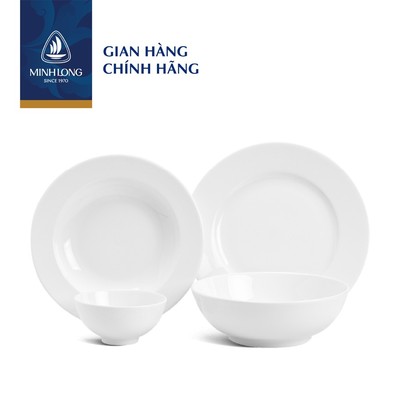 Bộ Chén Dĩa Sứ Cao Cấp Minh Long - Jasmine Trắng