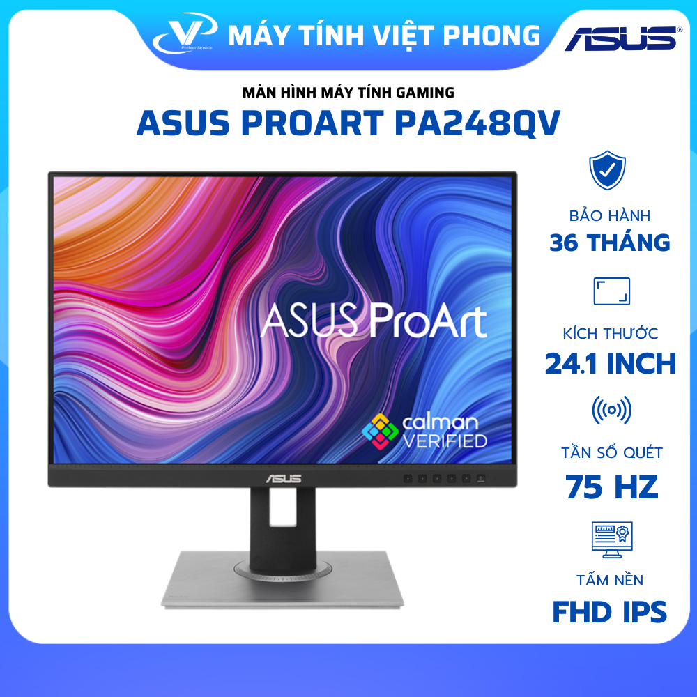MÀN HÌNH ASUS PROART PA248QV (24INCH/WUXGA/IPS/75HZ/5MS) [ HÀNG FULL VAT ]