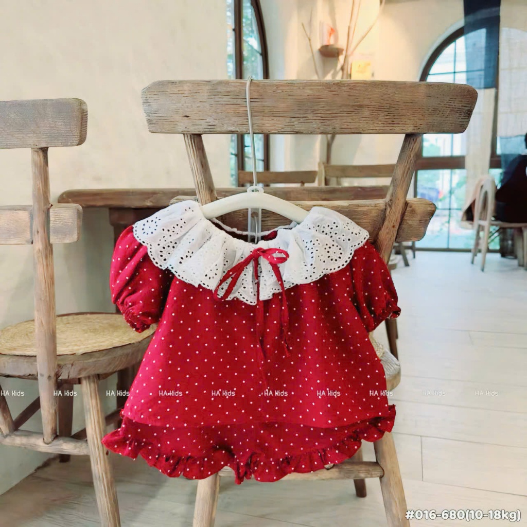 Bộ đồ bé gái cổ bèo cho bé yêu từ 8-20kg