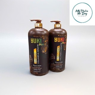   Hàng Chính Hãng  DẦU GỘI XẢ keratin yuki plus 2000ml chống RỤNG TÓC PHỤC HỒI TÓC sỉ salon spa 