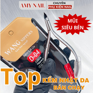 Kìm nhặt da nail mũi bán nguyệt WANG mạ bạc chính hãng - kềm móng tay chất liệu thép không gỉ, mũi kềm siêu bén