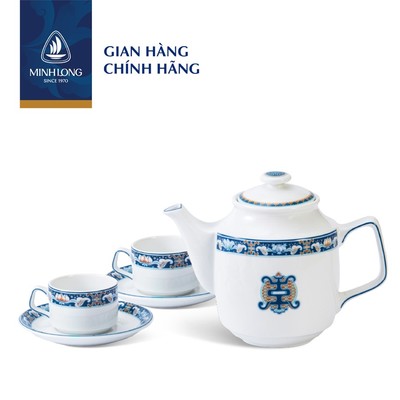 Bộ Trà Sứ Cao Cấp Minh Long - Jasmine - Phước Lộc Thọ