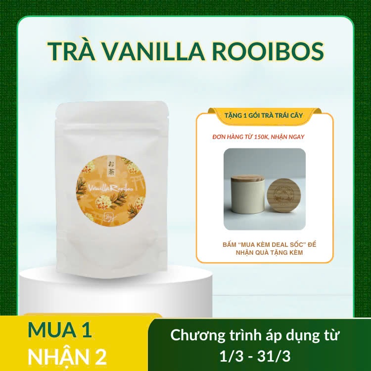 Trà Thảo Mộc Hồng Trà Vanilla Rooibos Nhập Khẩu Nhật Bản Giảm Cân, Thanh Nhiệt Cơ Thể