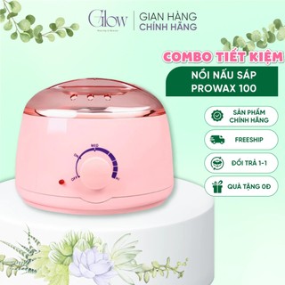 Nồi Nấu Sáp Wax Lông ProWax 100 Màu Hồng GLOWWAXING Chống Dính Cao Cấp Mẫu Mới Nấu Sáp Wax Lông Tan Sáp Nhanh CHE TÊN