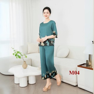 Đồ Bộ Trung Niên Chất Liệu Lụa Satin Cao Cấp