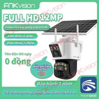 [FNKvision] Camera năng lượng mặt trời 4G Yoosee, 2 mắt 12MP D38Z/4G , xoay chuyển quan sát 360 độ, bảo hành 12 tháng