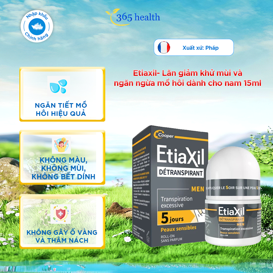 Lăn Khử Mùi Và Ngăn Mồ Hôi Chuyên Sâu Etiaxil Men 15ml