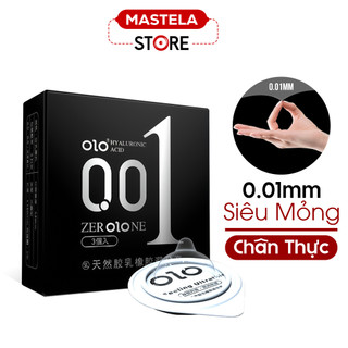 Bao Cao Su Siêu Mỏng 0.01mm Olo Feeling Ultrathin (Đen) - Nhiều Gel Bôi Trơn, Size 52mm Ôm Vừa Vặn