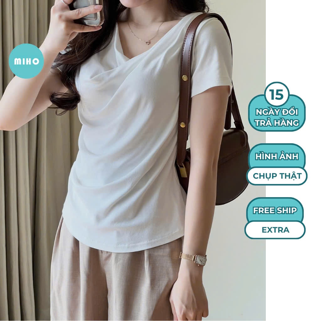 XẢ HÀNG GIÁ GỐC Áo Thun Cổ Thuyền Đổ, Áo Thun Zip Chất Vải Co Dãn Thoáng Mát, Áo Phông Kiểu Dáng Vừa Miho House | BigBuy360 - bigbuy360.vn