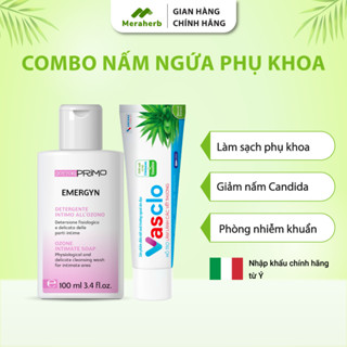 Combo Nấm Ngứa Phụ Khoa Dung Dịch Vệ Sinh DottorPrimo Emergyn 100ml + Kem Bôi Phụ Khoa Vasclo 20g