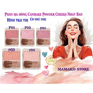  Phấn má hồng Canmake Powder Cheeks hình trái tim dễ thương Nhật Bản 