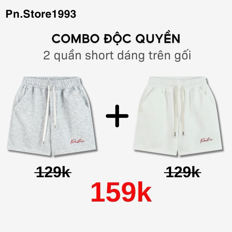 Combo 2 Quần Short Nam Thêu Chữ PN.Store - Chất Nỉ 2 Da, Dáng Trên Gối, Không Bai Xù Co Gian Tốt QS12 | BigBuy360 - bigbuy360.vn
