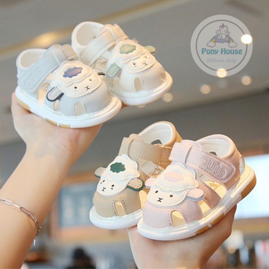 Dép Tập Đi - Sandal Tập Đi Cho Bé Đế Mềm Chống Trơn Trượt Có Tiếng Kêu Bíp Bíp