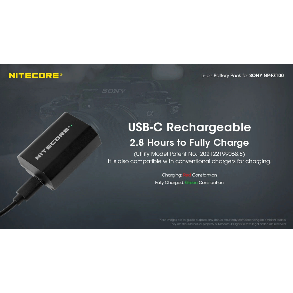 Pin cho Sony loại FZ100 Nitecore - NP-FZ100C
