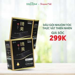 Combo 2 Hộp Dầu Gội Phủ Bạc, DGG Komi thảo dược Nhuộm Tóc Lên Màu Hoàn Hảo bền màu