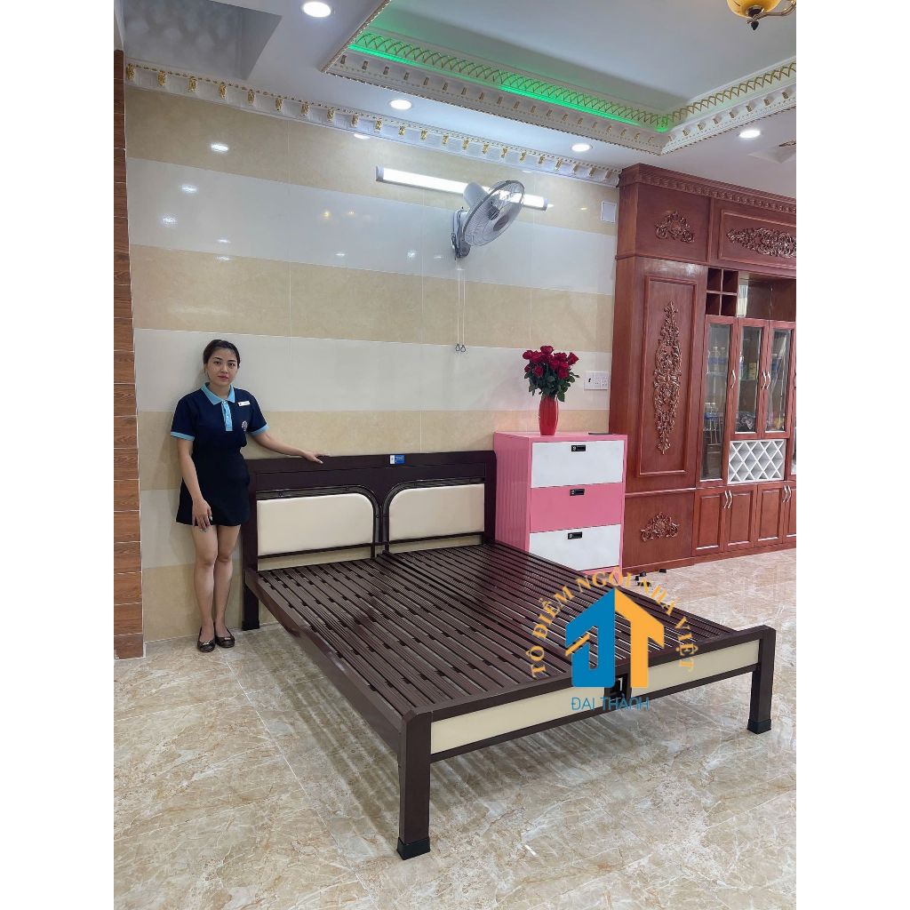 Giường sắt giường ngủ thiết kế 1M2X2M