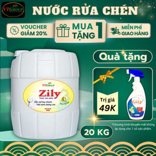 Nước Rửa Chén Zily Can 20Kg - Tặng 1 Chai Tẩy Rửa Đa Năng Zily 550g