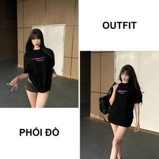 Áo thun trắng nữ oversize, áo thun LIGHT cổ tròn basic hiện đại cá tính, chất cotton dày dặn