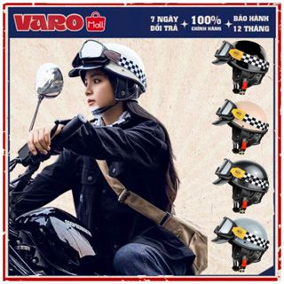 [TẶNG LƯỠI TRAI] Mũ Bảo Hiểm VARO Kraft Retro phong cách cổ điển lưỡi trai vintage