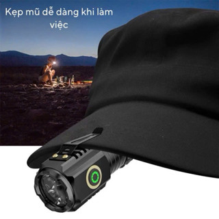 Đèn pin mini cầm tay, đèn nhỏ siêu sáng, chống thấm nước, đèn kẹp mũ, đèn nam châm