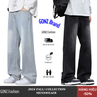 Quần Jean Nam Suông Rộng Wash Retro Gonz, Quần Jean Nam Wash Xám Khói Cạp Cao 2 Màu Chất  Dày Dặn The Jeans