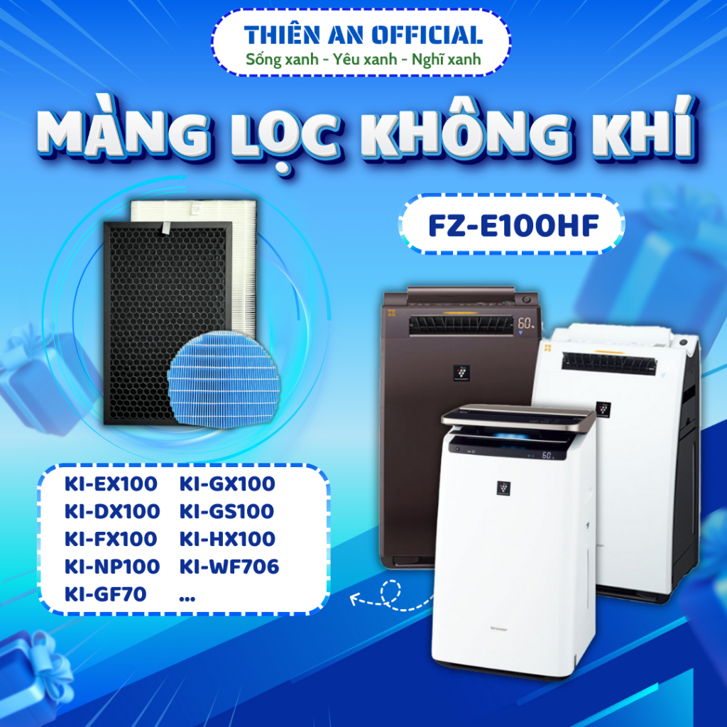 Màng lọc không khí Sharp:KI-EX100,KI-DX100,KI-FX100,KI-GX100,KI-GS100,KI-HX100,...