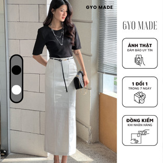  Chân váy kaki dáng dài GYOMADE® công sở màu trắng và đen | GV019 