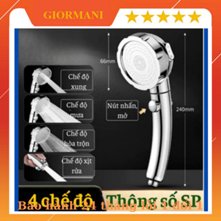 Bát sen tắm, vòi hoa sen tăng áp 3 chế độ, tay sen tắm tăng áp vhs16