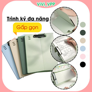  Bảng kẹp tài liệu A4 - trình ký đa năng gấp gọn dạng đứng làm bảng viết kẹp thư mục nhiều màu 