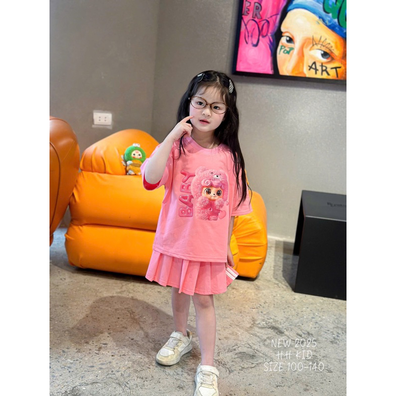 Áo váy bé gái 15-30kg, hồng và tím