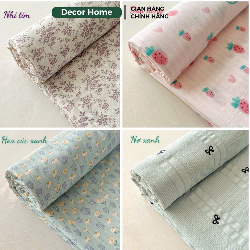 Bộ ga và vỏ gối Cotton Đũi Sợi Tre mềm mại tự nhiên, set 3 món ga và 02 vỏ gối tiện lợi bo chun đủ size