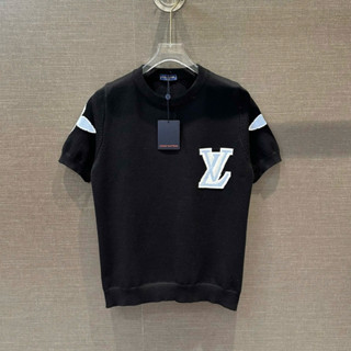 Áo phông nam nữ PB vải len dệt hoạ tiết logo hoa chữ Luôn Vui Tươi xanh hai mặt bo ống dày dặn AP585P