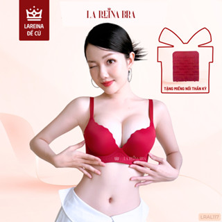 Áo Lót Nâng Ngực LA REINA BRA Chất Su Thiết Kế Viền Sóng Bản To , Đệm Dày Nâng Ngực 3cm - LRAL117