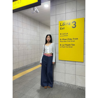 [Hỏa tốc HCM] Quần jeans nữ ống rộng lưng cao phối bèo caro Checkie Jeans - Sibling House