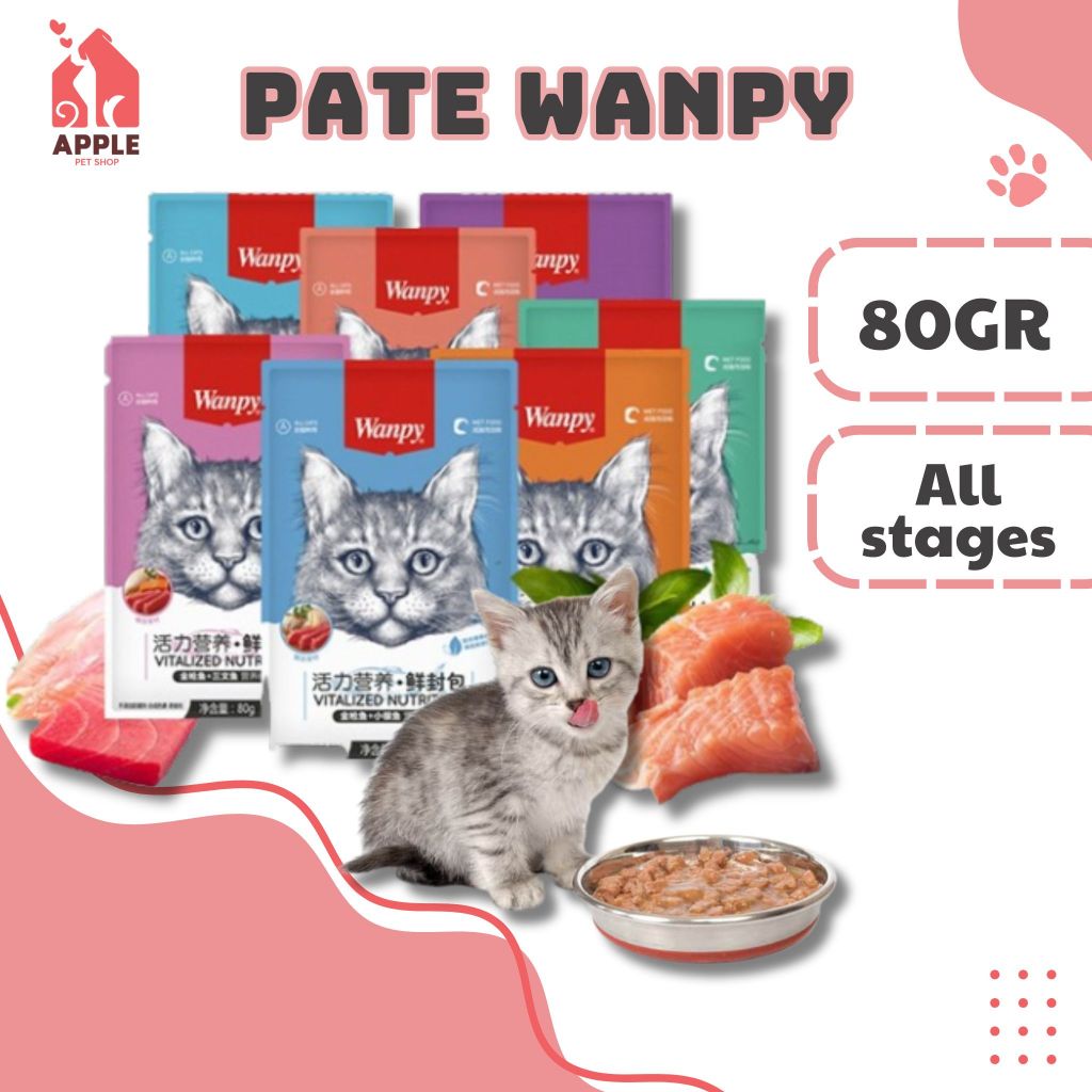 Pate cho mèo mọi lứa tuổi Wanpy gói 80gram