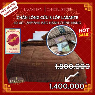[Xả Mẫu 2024] Chăn Lông Cừu Chính Hãng Lasante 2m1x2m4 4,3 Kg Sang Trọng Ấm Nhanh Cho Mùa Đông Đại Hàn