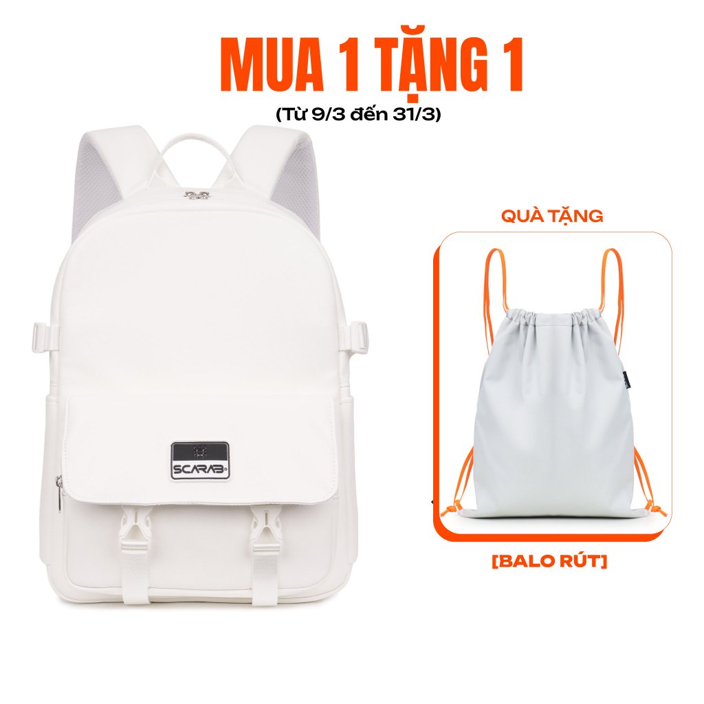 Balo Da PU, Ba lô Thời Trang - Scarab Chapter Leather Backpack Unisex Vừa Laptop 15.6 Inch