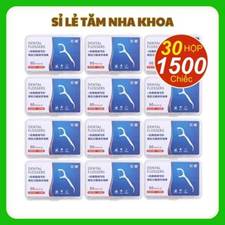 Combo 30 Hộp 1500 Chiếc Tăm Chỉ Nha Khoa Xỉa Răng, Vệ Sinh Sạch Sẽ Kẽ Răng Chân Nướu Chăm Sóc Răng Miệng A02