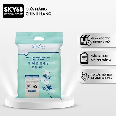 Bông Tẩy Trang 1000 Miếng DR.SERA Cotton Tiệt Trùng UV - PURE SNOW COTTON PAD.