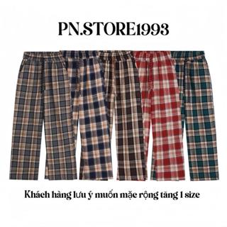  Quần Kẻ Caro Vải Mùa Hè Ống Suông Trẻ Trung PN.Store1993 - Thoáng Mát Dễ Mặc  Size S-2XL  