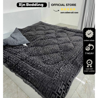 CHĂN LÔNG CỪU LUXURY CLASSIC Họa Tiết Chữ Vạn, Chăn cừu ULTIMATE cao cấp mới nhất, Kích Thước 2m x2m3 - Hàng uy tín