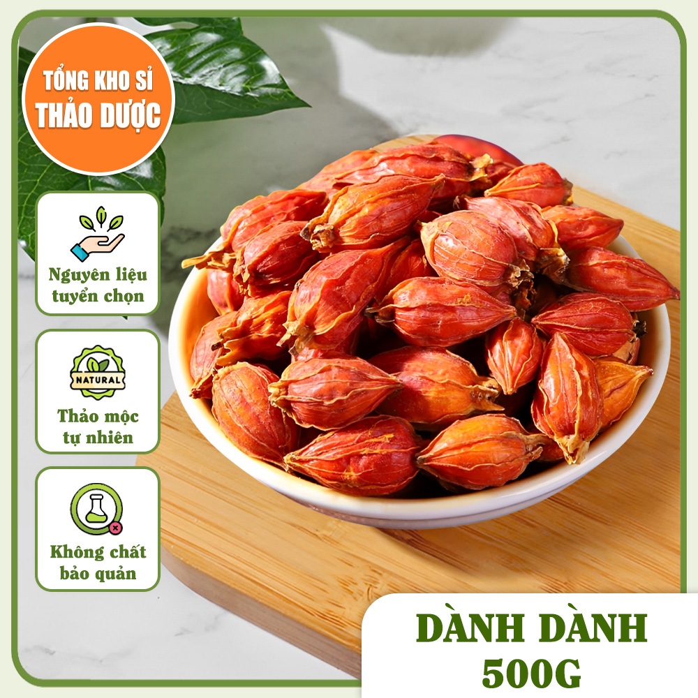 Quả dành dành khô 500g, hạt dành dành, tạo màu vàng tự nhiên cho món, làm bánh, nấu xôi, thạch, mứt