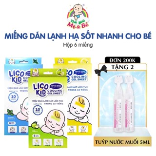 Miếng dán hạ sốt nhanh Licokid cho bé - hạ sốt, giảm đau, làm mát cơ thể (Hộp 6 miếng)