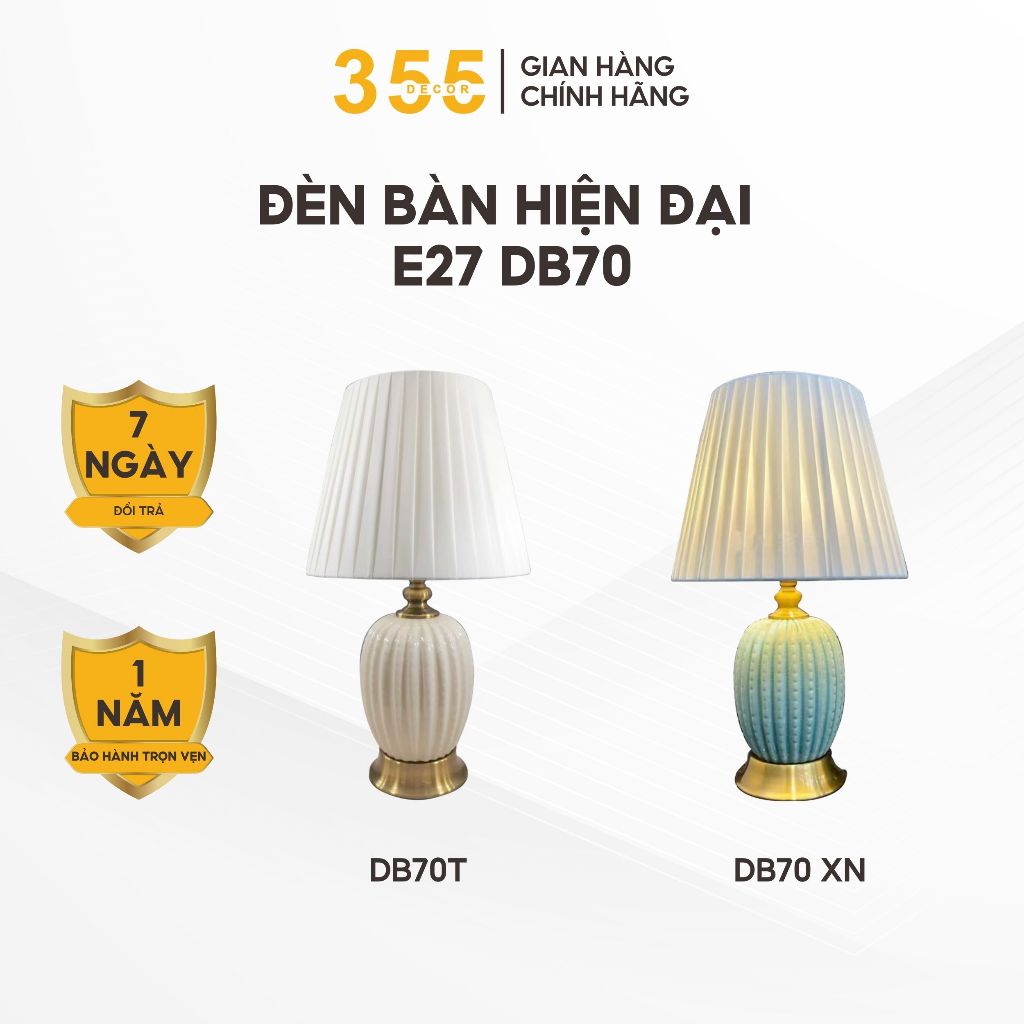Đèn Bàn DB70 355 Decor Lighting Bóng E27 Trang Trí Nhà Cửa Phòng Ngủ
