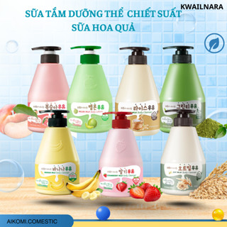  Sữa tắm sữa và tinh chất hoa quả Kwailnara Body Cleanser Hàn Quốc 560ml - Hương hoa quả Aikomi 