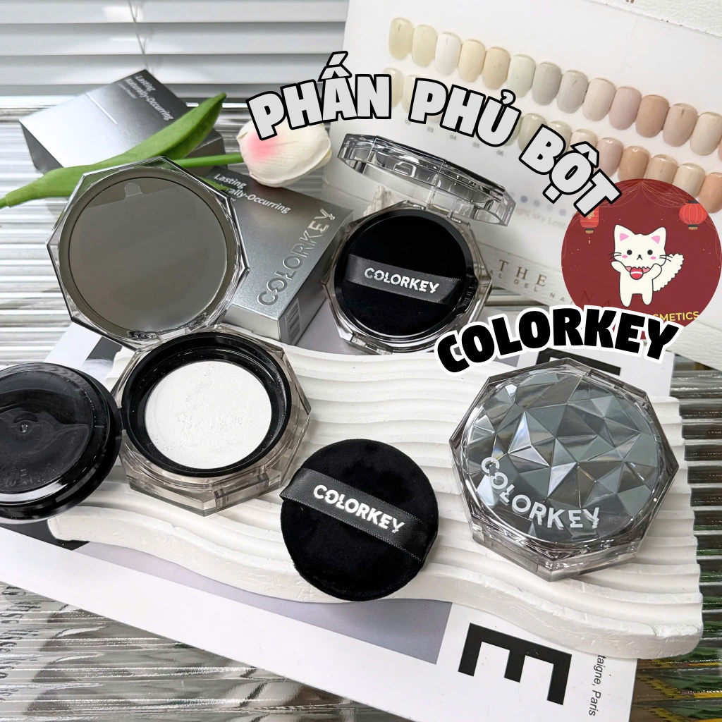 [COLORKEY] Phấn Phủ Bột Colorkey Vỏ Bạc Kiềm Dầu Lâu Trôi Lasting Naturally 8g