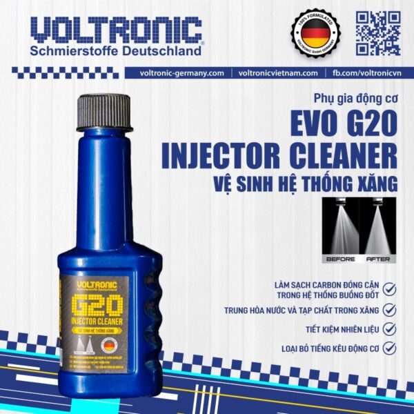 Súc động cơ G20 vệ sinh hệ thống xăngVoltronic Valve & Injector Cleaner G20 80ml
