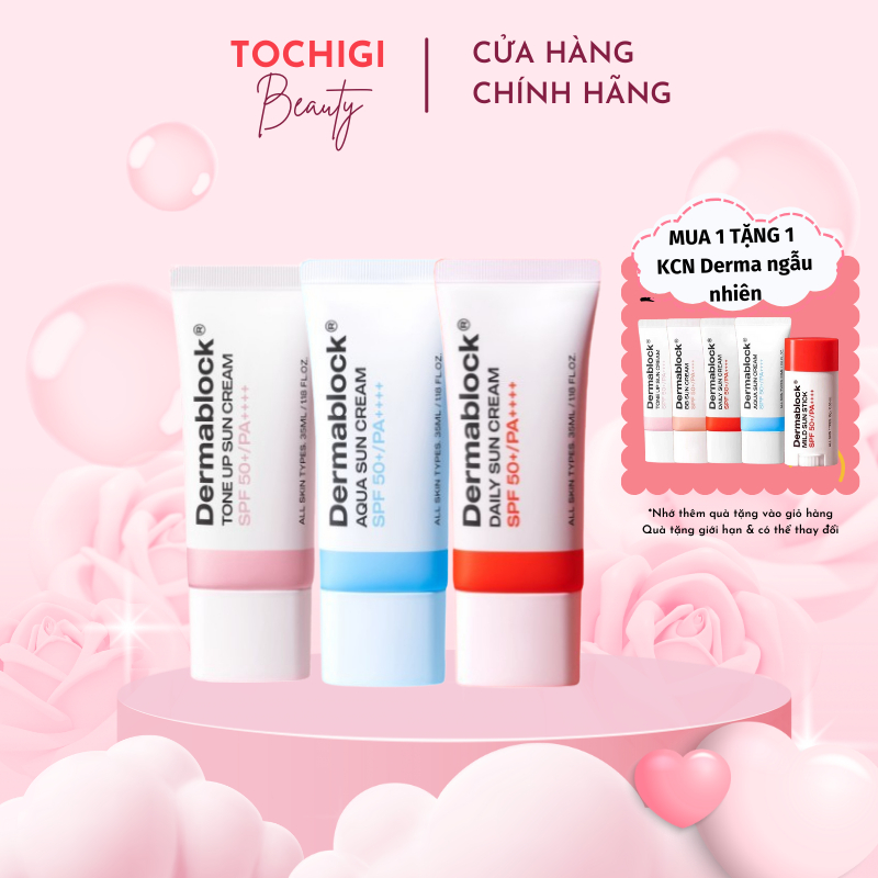 Kem chống nắng Nâng tone, Kiềm Dầu, Dưỡng Ẩm Dermablock Sun Cream SPF50+ PA++++ 35ml