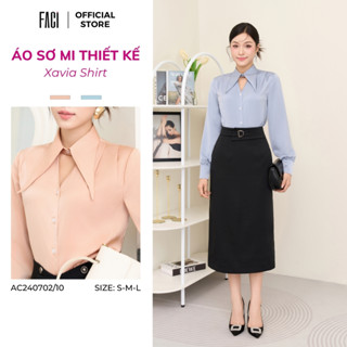 Áo Sơ Mi Công Sở FACI Xavia Shirt Chất Lụa Ngọc Cao Cấp Thiết Kế Cổ Đức Màu Nhẹ Nhàng Thanh Lịch - AC240710/ AC240702